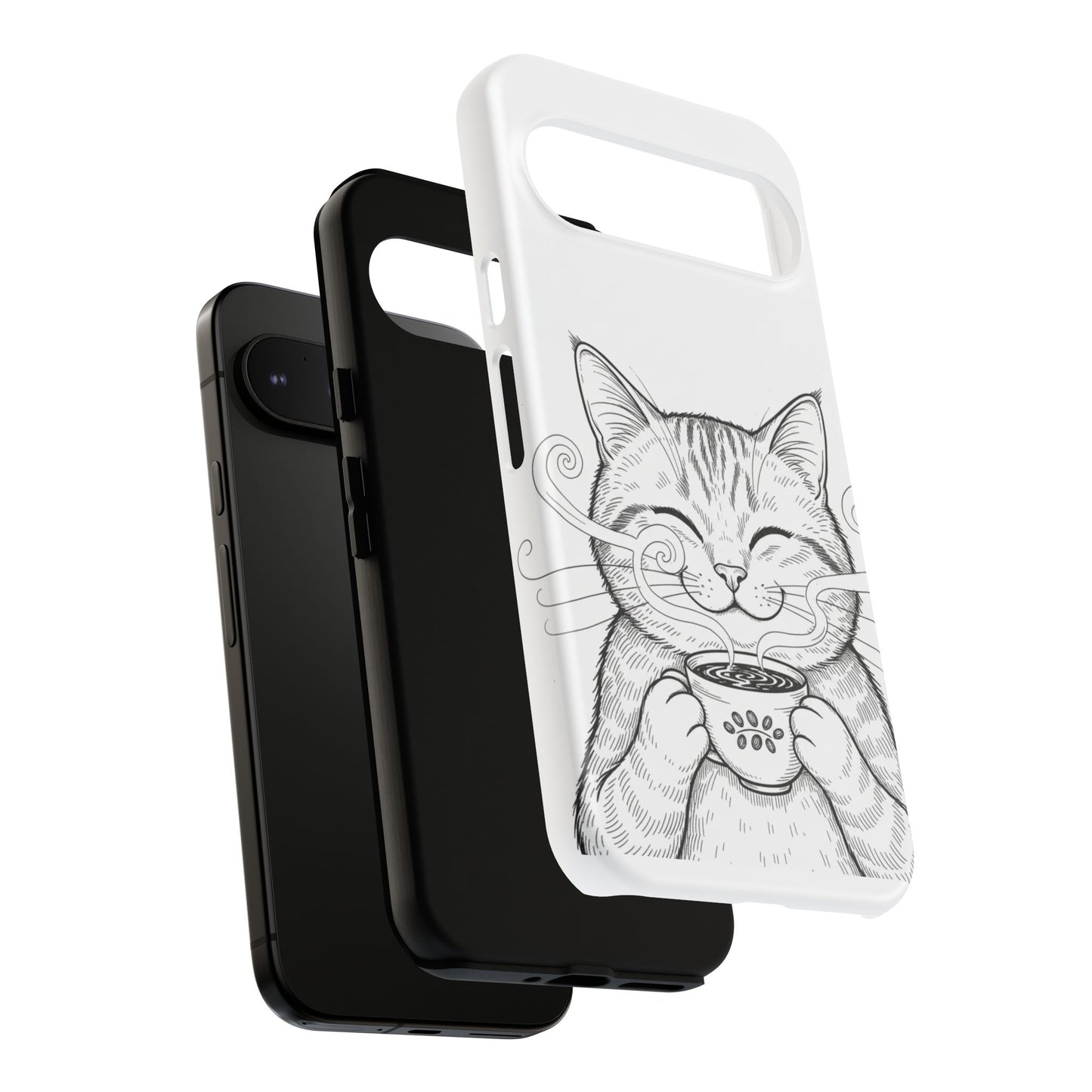 The Purrfectly Tough Coffee Cat Case — Cute Face, Zero Cracks.