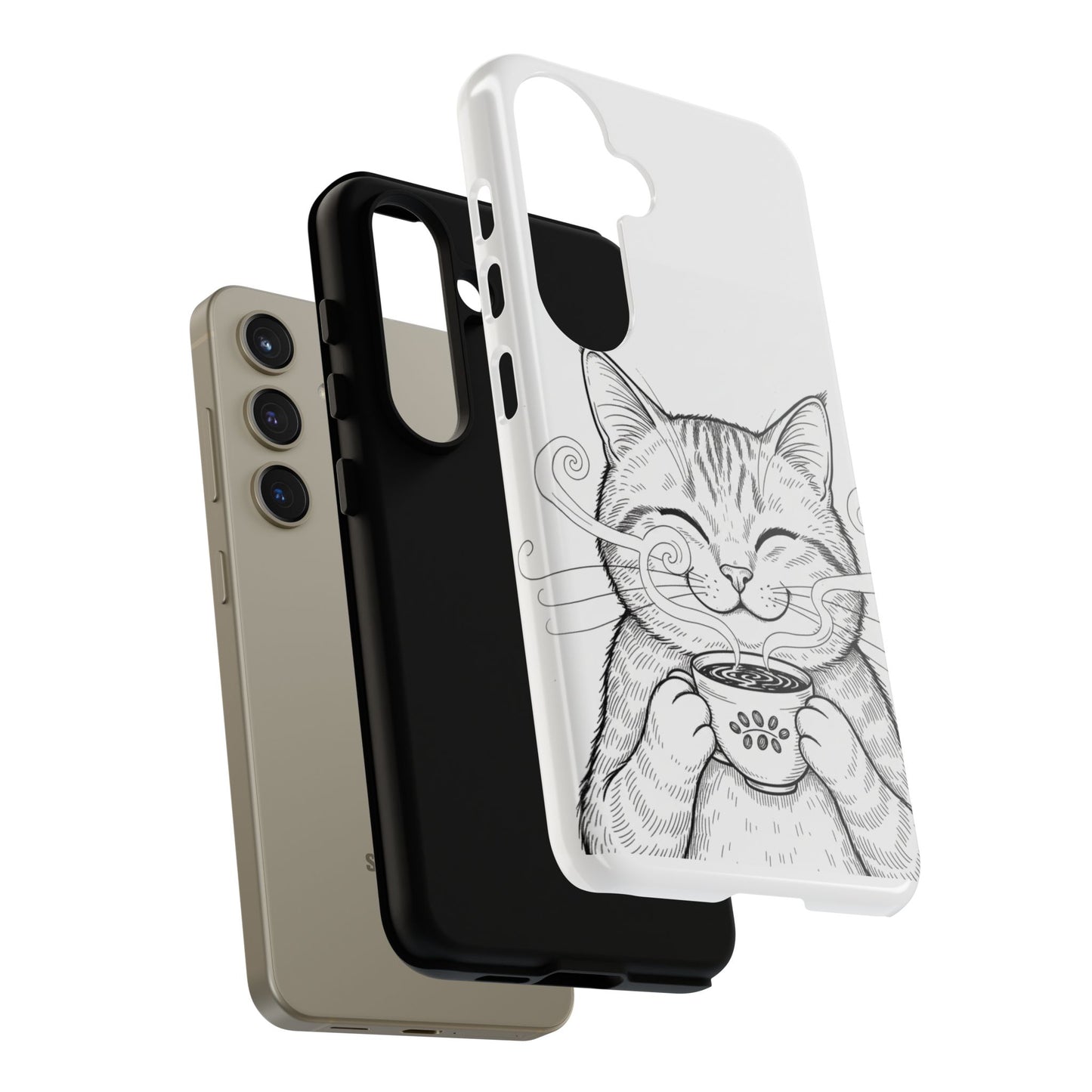The Purrfectly Tough Coffee Cat Case — Cute Face, Zero Cracks.