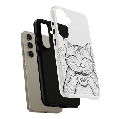 The Purrfectly Tough Coffee Cat Case — Cute Face, Zero Cracks.