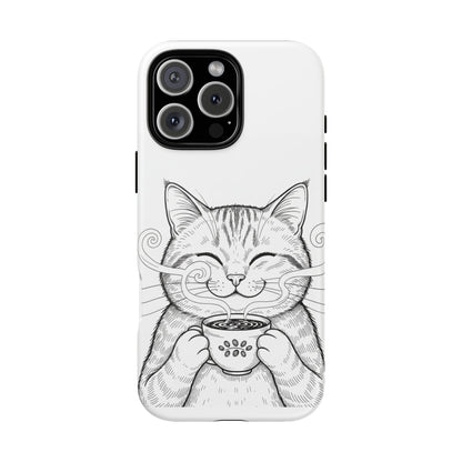 The Purrfectly Tough Coffee Cat Case — Cute Face, Zero Cracks.