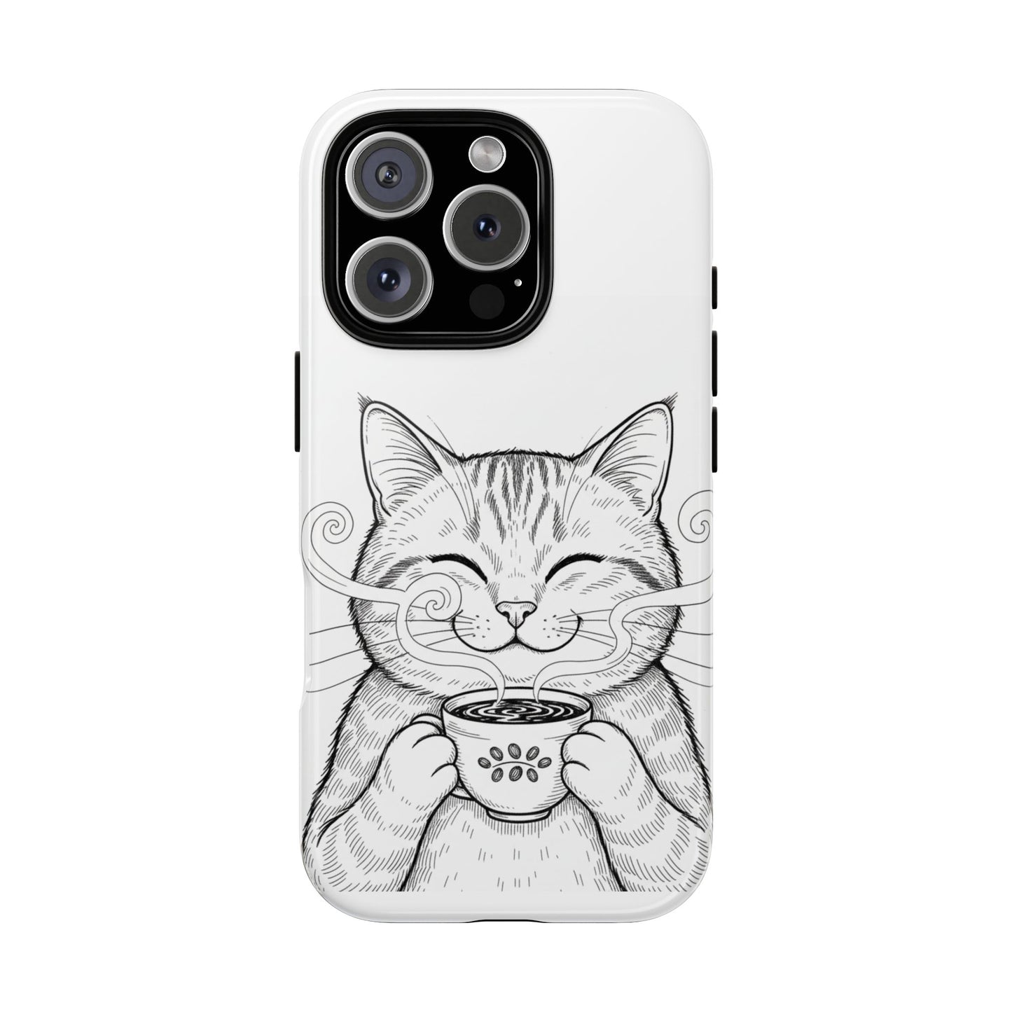 The Purrfectly Tough Coffee Cat Case — Cute Face, Zero Cracks.