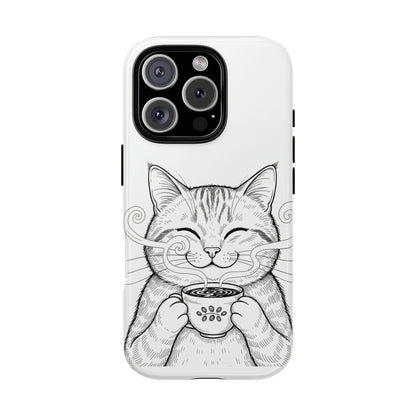 The Purrfectly Tough Coffee Cat Case — Cute Face, Zero Cracks.
