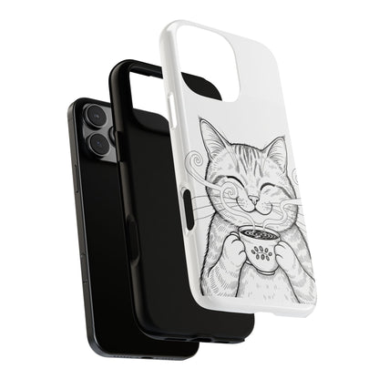 The Purrfectly Tough Coffee Cat Case — Cute Face, Zero Cracks.