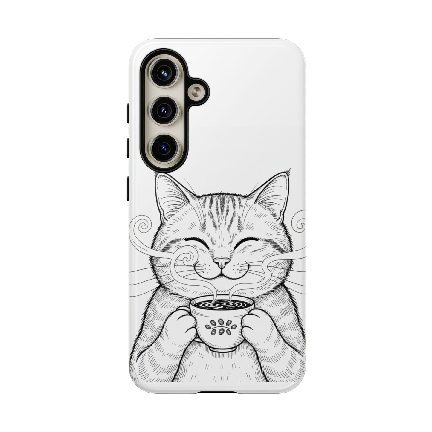The Purrfectly Tough Coffee Cat Case — Cute Face, Zero Cracks.
