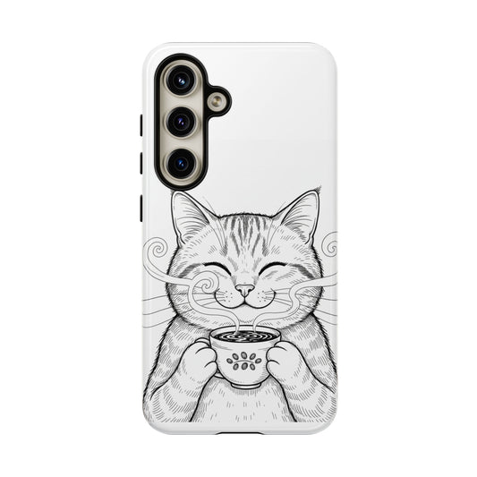 The Purrfectly Tough Coffee Cat Case — Cute Face, Zero Cracks.