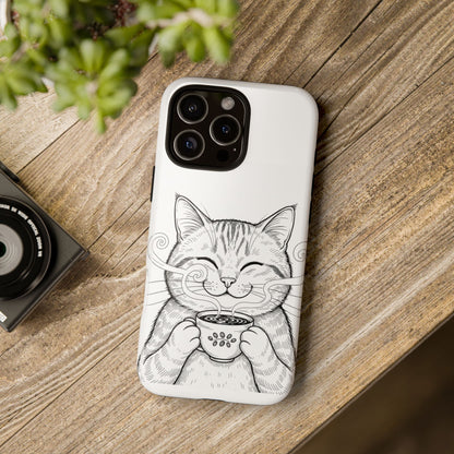The Purrfectly Tough Coffee Cat Case — Cute Face, Zero Cracks.
