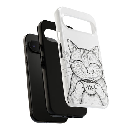 The Purrfectly Tough Coffee Cat Case — Cute Face, Zero Cracks.