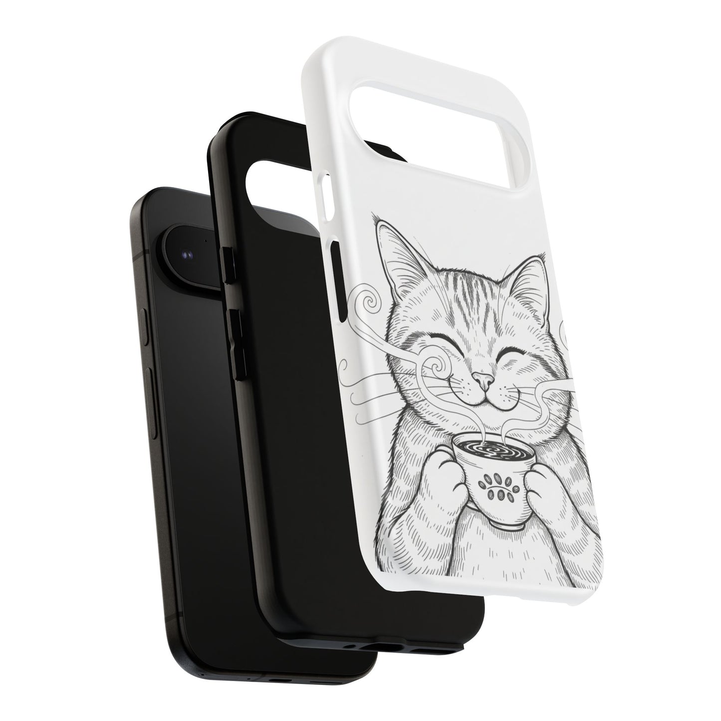 The Purrfectly Tough Coffee Cat Case — Cute Face, Zero Cracks.