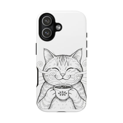 The Purrfectly Tough Coffee Cat Case — Cute Face, Zero Cracks.