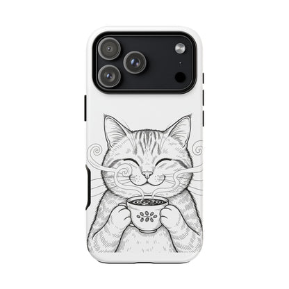 The Purrfectly Tough Coffee Cat Case — Cute Face, Zero Cracks.