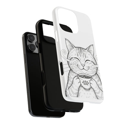The Purrfectly Tough Coffee Cat Case — Cute Face, Zero Cracks.
