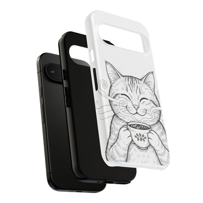 The Purrfectly Tough Coffee Cat Case — Cute Face, Zero Cracks.