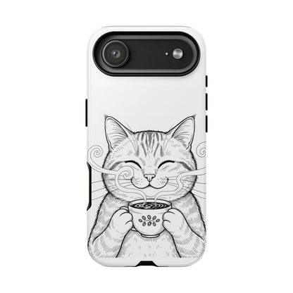 The Purrfectly Tough Coffee Cat Case — Cute Face, Zero Cracks.