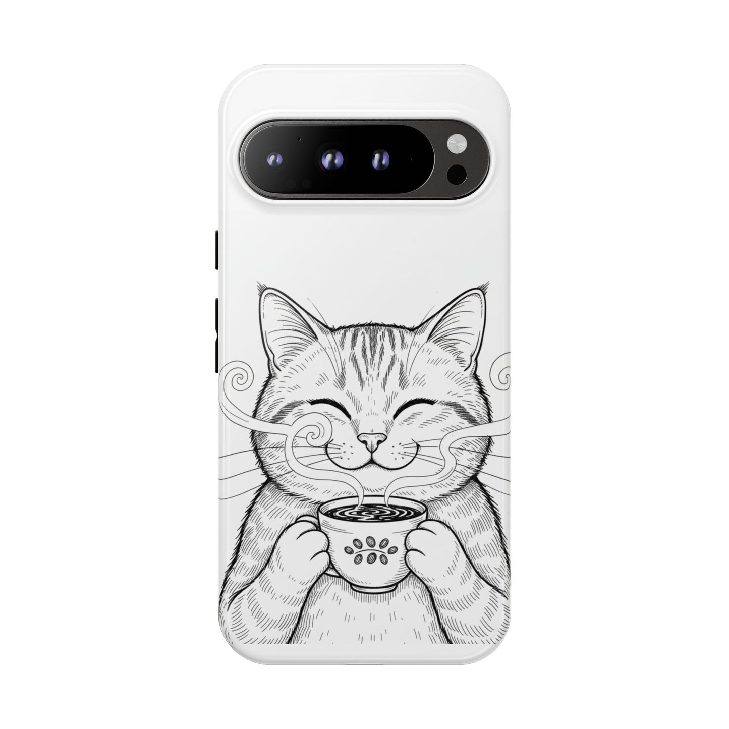 The Purrfectly Tough Coffee Cat Case — Cute Face, Zero Cracks.