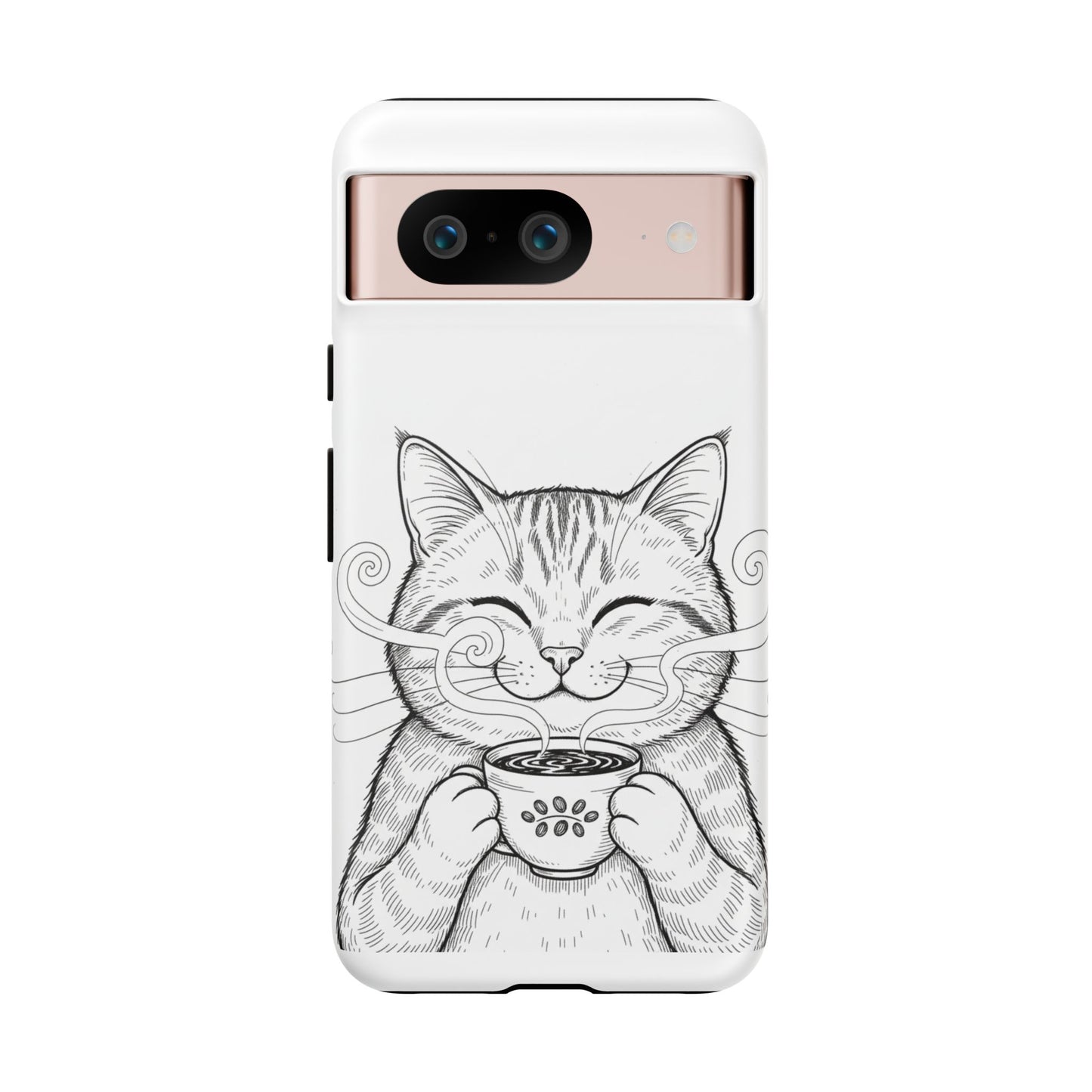 The Purrfectly Tough Coffee Cat Case — Cute Face, Zero Cracks.