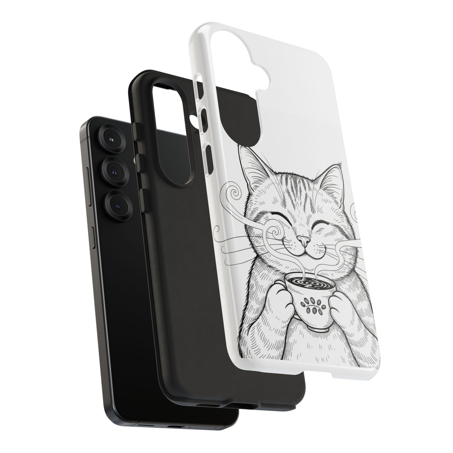 The Purrfectly Tough Coffee Cat Case — Cute Face, Zero Cracks.