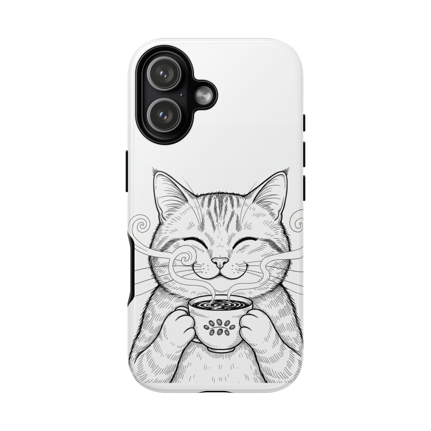 The Purrfectly Tough Coffee Cat Case — Cute Face, Zero Cracks.