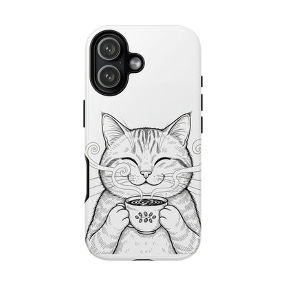 The Purrfectly Tough Coffee Cat Case — Cute Face, Zero Cracks.
