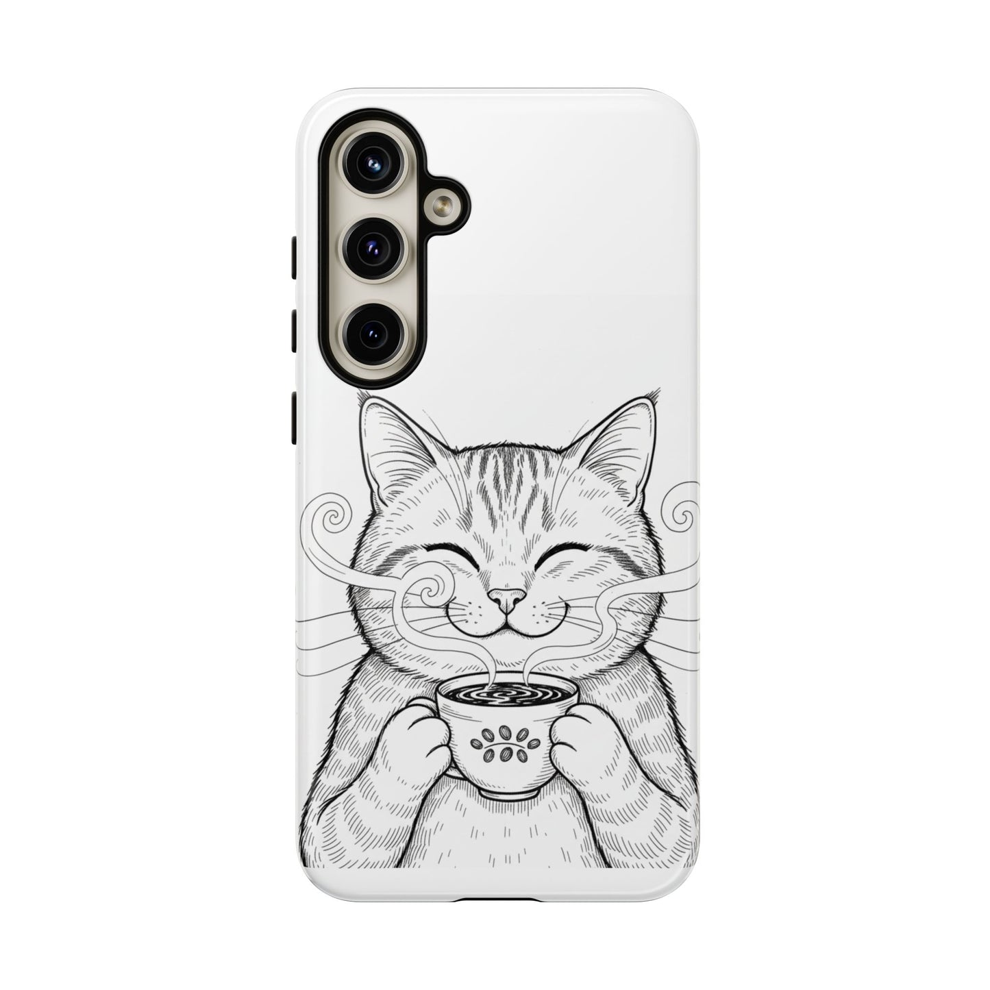 The Purrfectly Tough Coffee Cat Case — Cute Face, Zero Cracks.