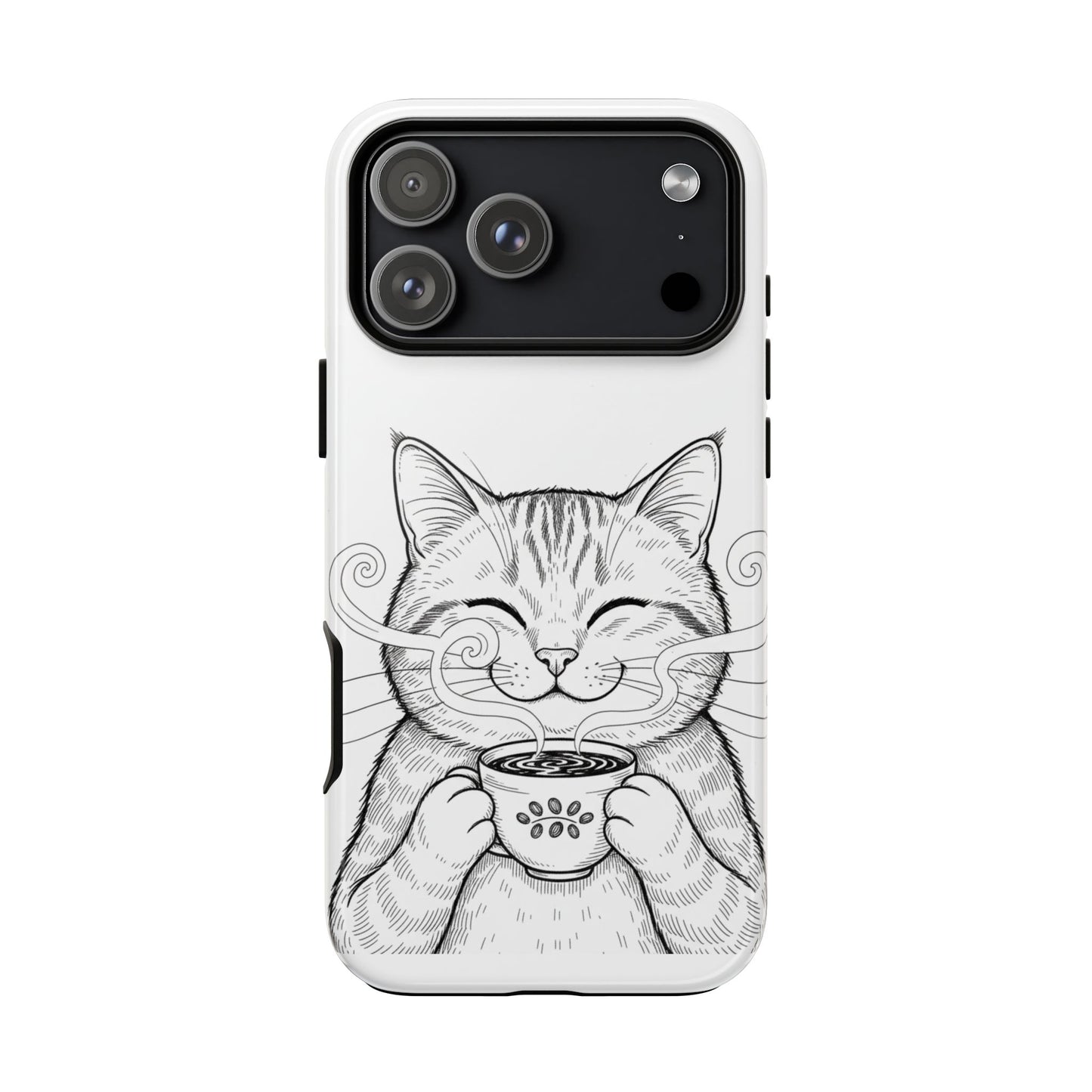 The Purrfectly Tough Coffee Cat Case — Cute Face, Zero Cracks.