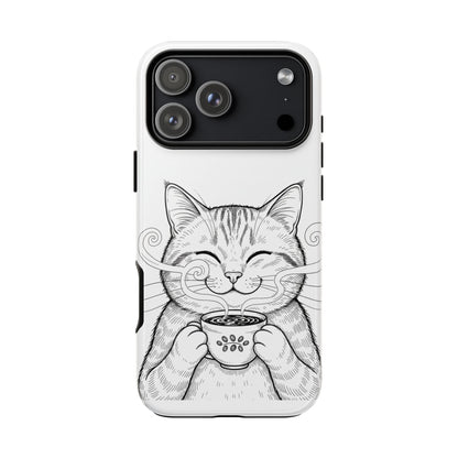 The Purrfectly Tough Coffee Cat Case — Cute Face, Zero Cracks.