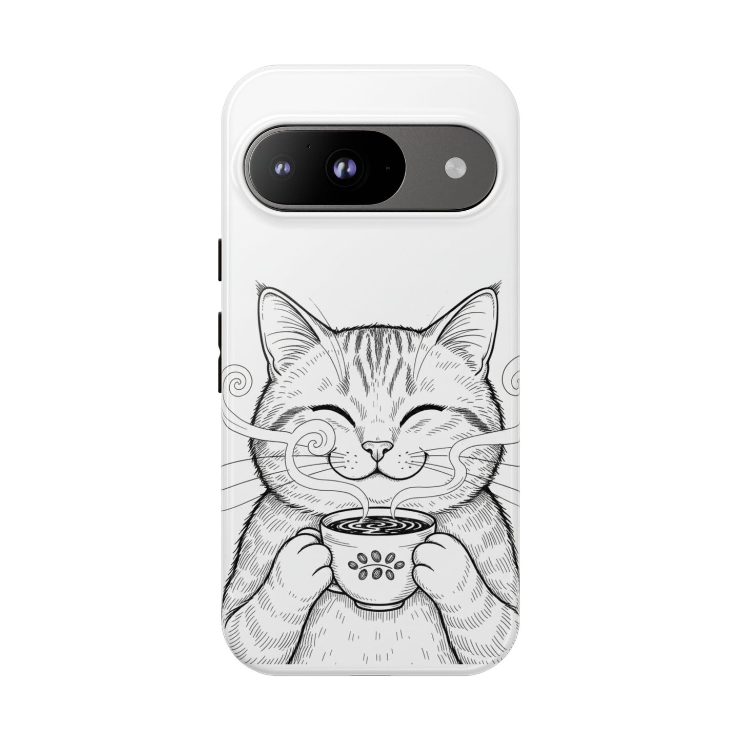 The Purrfectly Tough Coffee Cat Case — Cute Face, Zero Cracks.