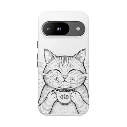 The Purrfectly Tough Coffee Cat Case — Cute Face, Zero Cracks.