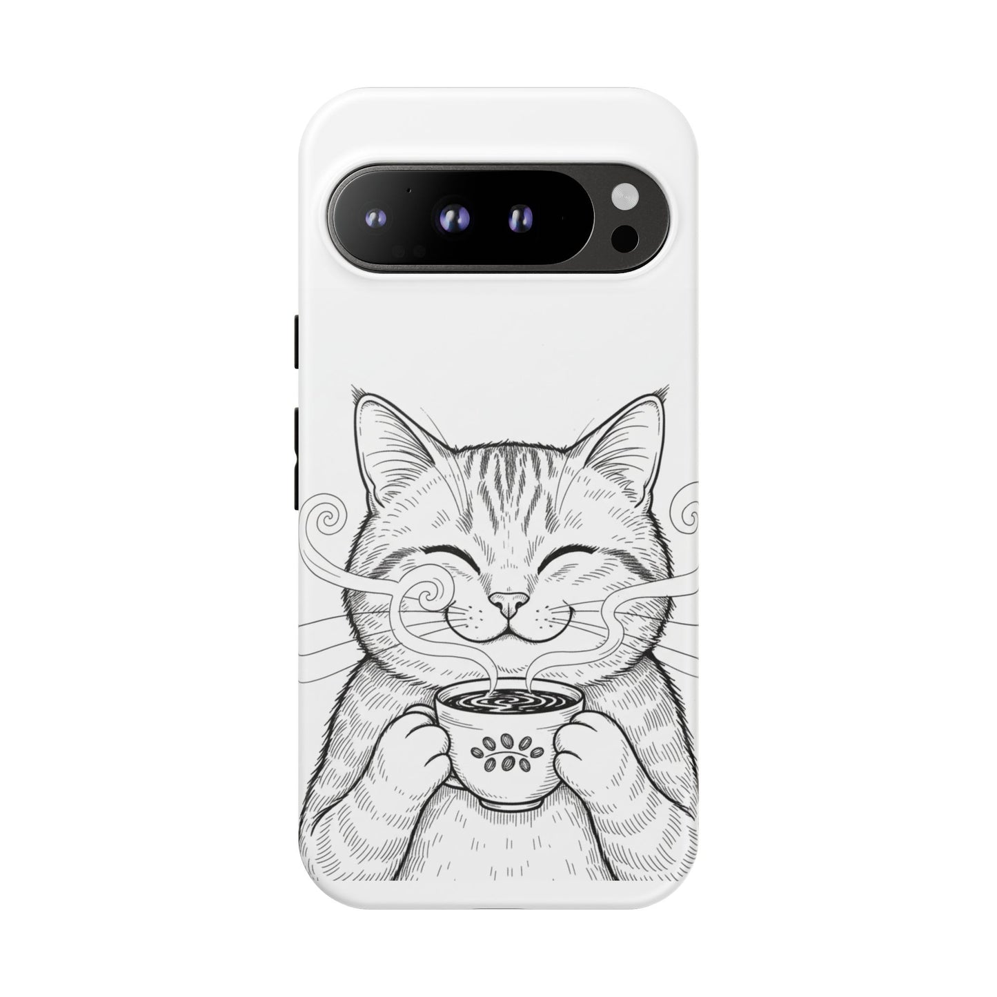 The Purrfectly Tough Coffee Cat Case — Cute Face, Zero Cracks.