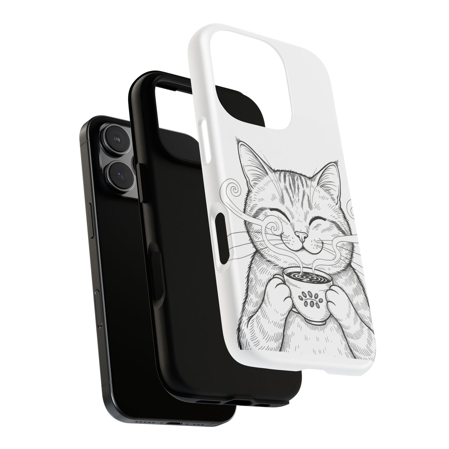The Purrfectly Tough Coffee Cat Case — Cute Face, Zero Cracks.