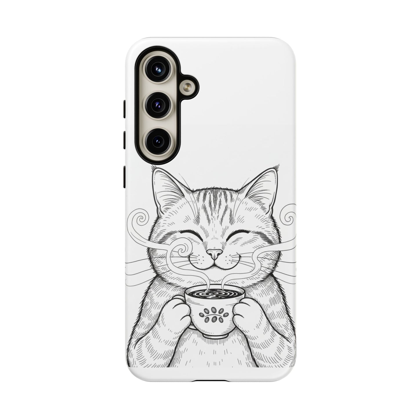 The Purrfectly Tough Coffee Cat Case — Cute Face, Zero Cracks.