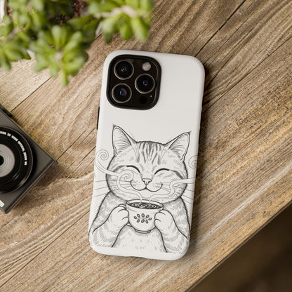 The Purrfectly Tough Coffee Cat Case — Cute Face, Zero Cracks.