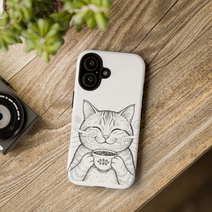 The Purrfectly Tough Coffee Cat Case — Cute Face, Zero Cracks.