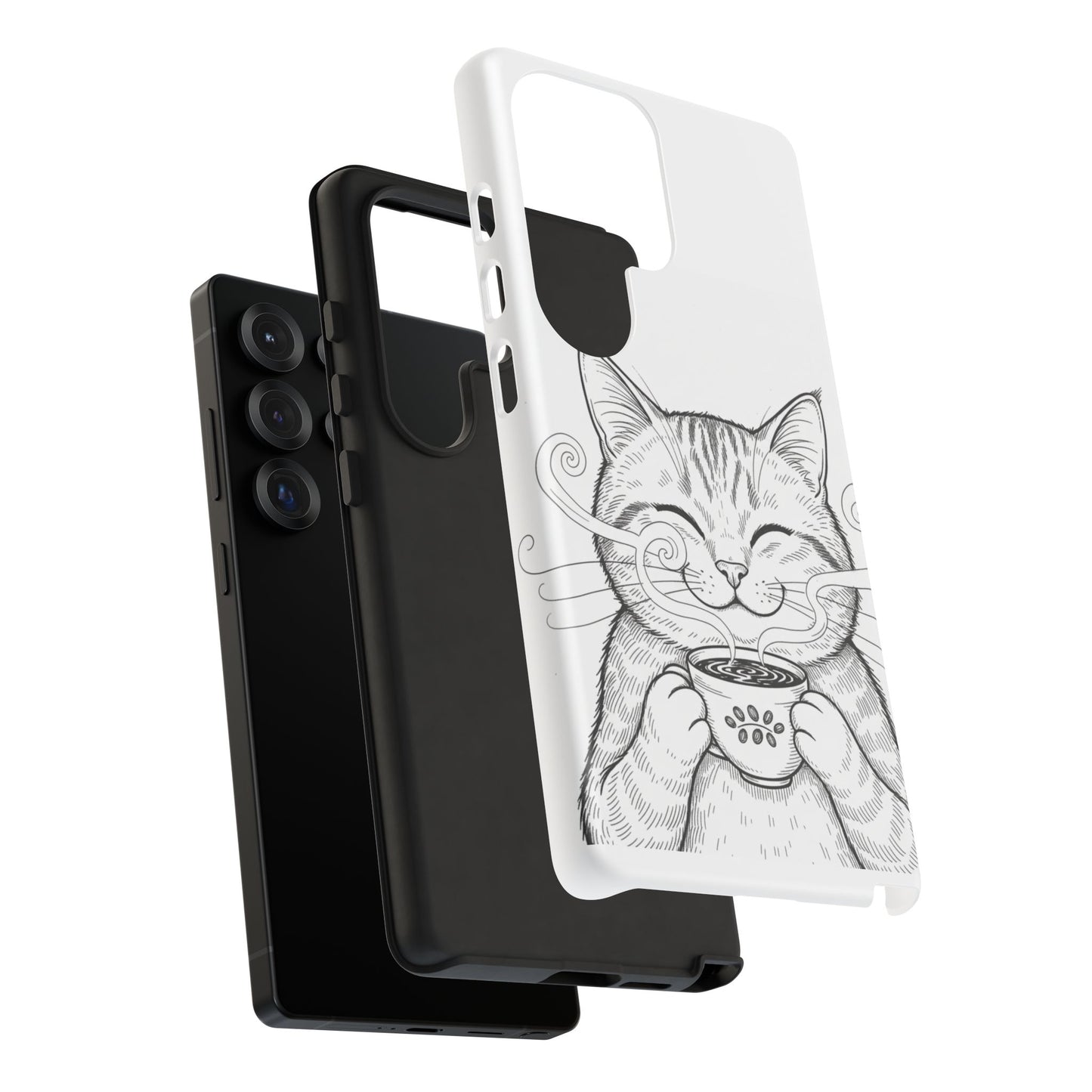 The Purrfectly Tough Coffee Cat Case — Cute Face, Zero Cracks.