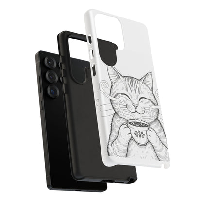 The Purrfectly Tough Coffee Cat Case — Cute Face, Zero Cracks.