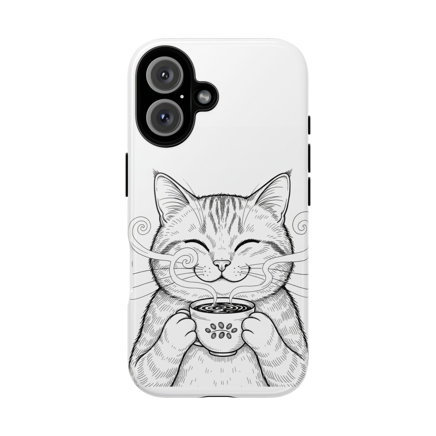 The Purrfectly Tough Coffee Cat Case — Cute Face, Zero Cracks.