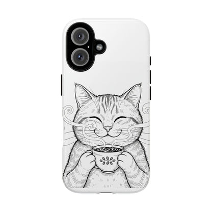 The Purrfectly Tough Coffee Cat Case — Cute Face, Zero Cracks.