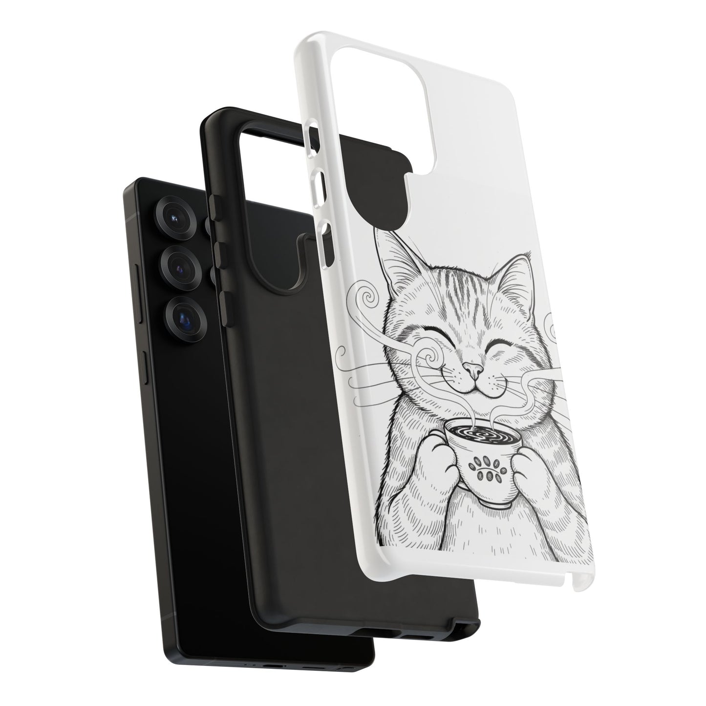The Purrfectly Tough Coffee Cat Case — Cute Face, Zero Cracks.