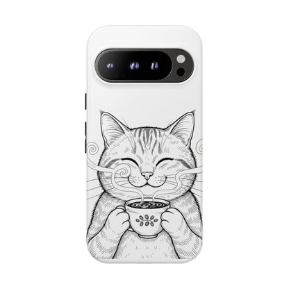 The Purrfectly Tough Coffee Cat Case — Cute Face, Zero Cracks.