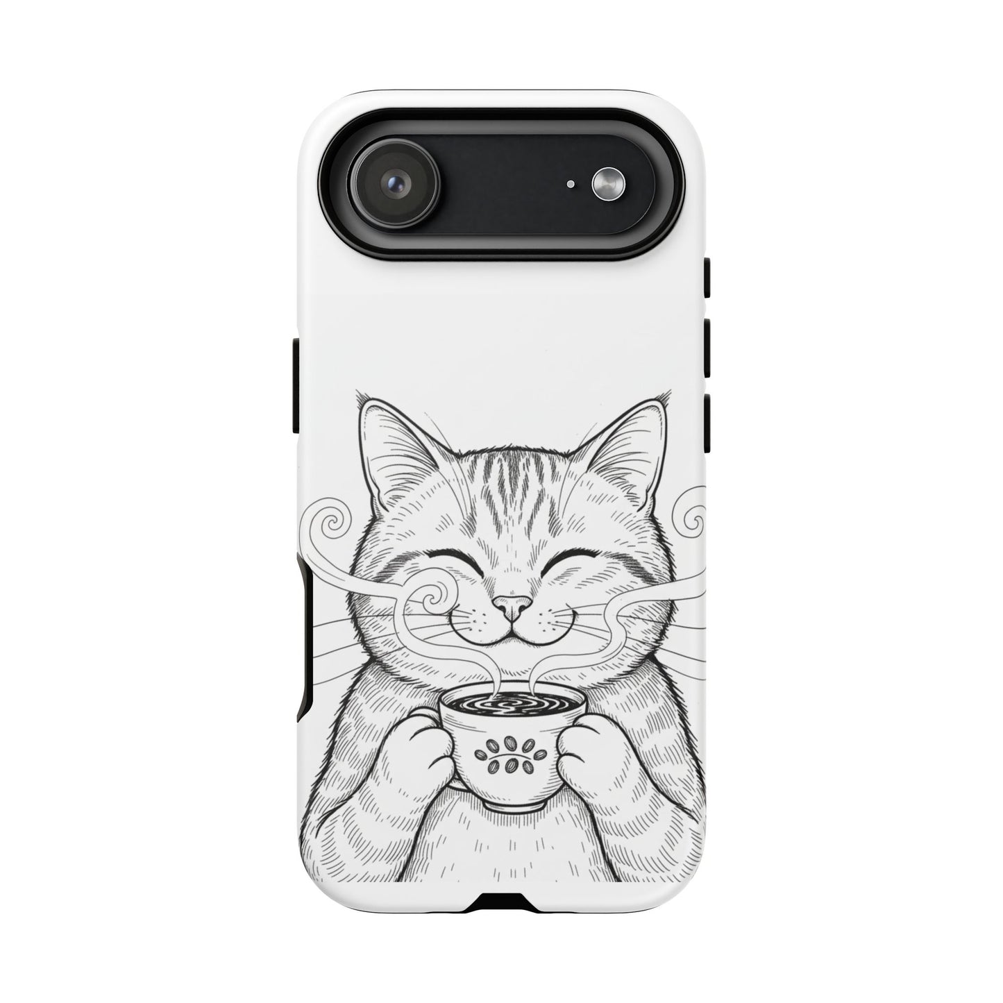 The Purrfectly Tough Coffee Cat Case — Cute Face, Zero Cracks.