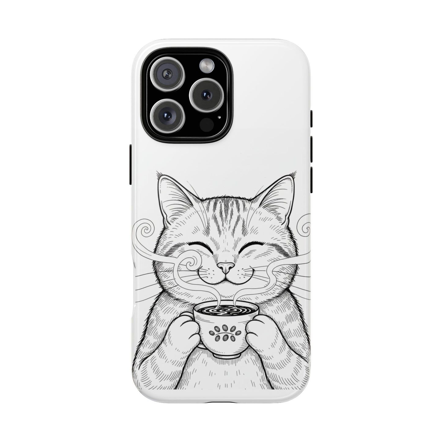 The Purrfectly Tough Coffee Cat Case — Cute Face, Zero Cracks.