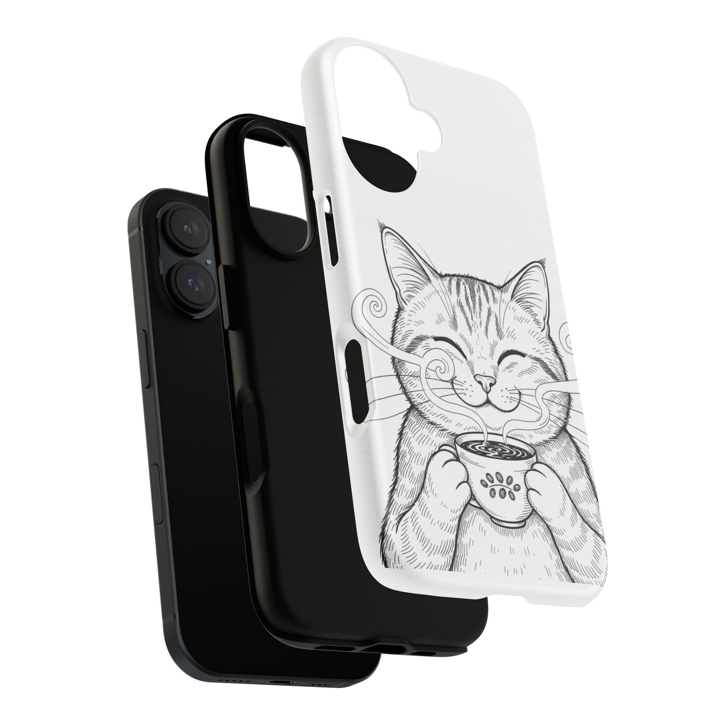 The Purrfectly Tough Coffee Cat Case — Cute Face, Zero Cracks.