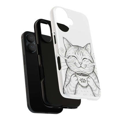 The Purrfectly Tough Coffee Cat Case — Cute Face, Zero Cracks.