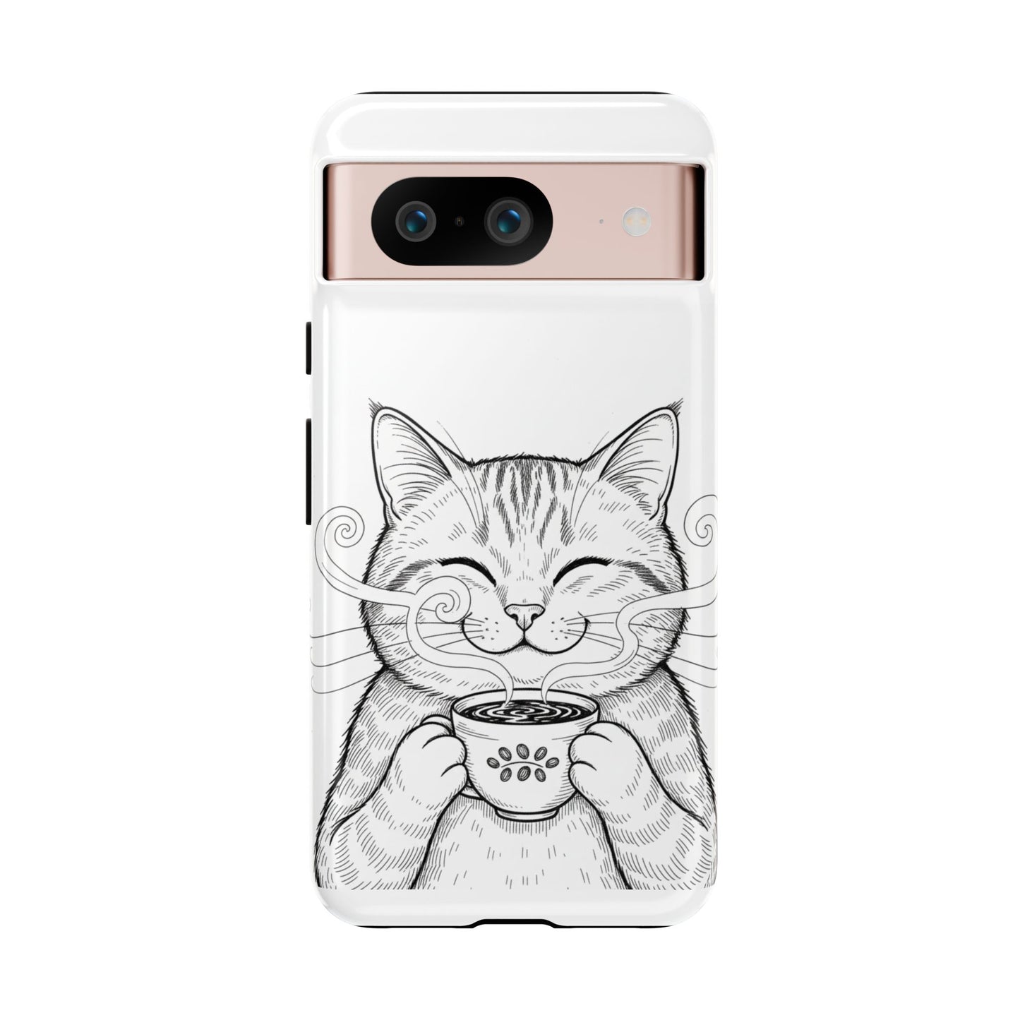 The Purrfectly Tough Coffee Cat Case — Cute Face, Zero Cracks.