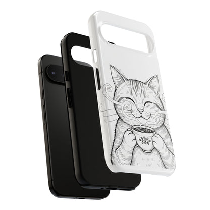 The Purrfectly Tough Coffee Cat Case — Cute Face, Zero Cracks.