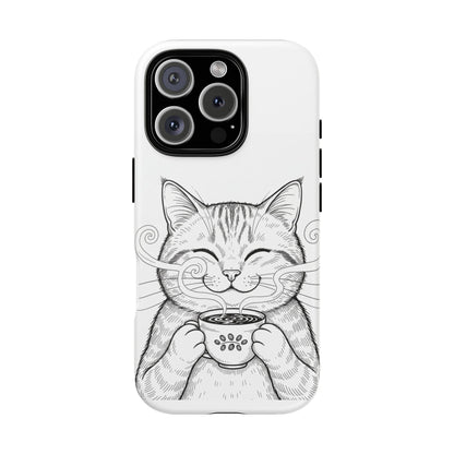 The Purrfectly Tough Coffee Cat Case — Cute Face, Zero Cracks.