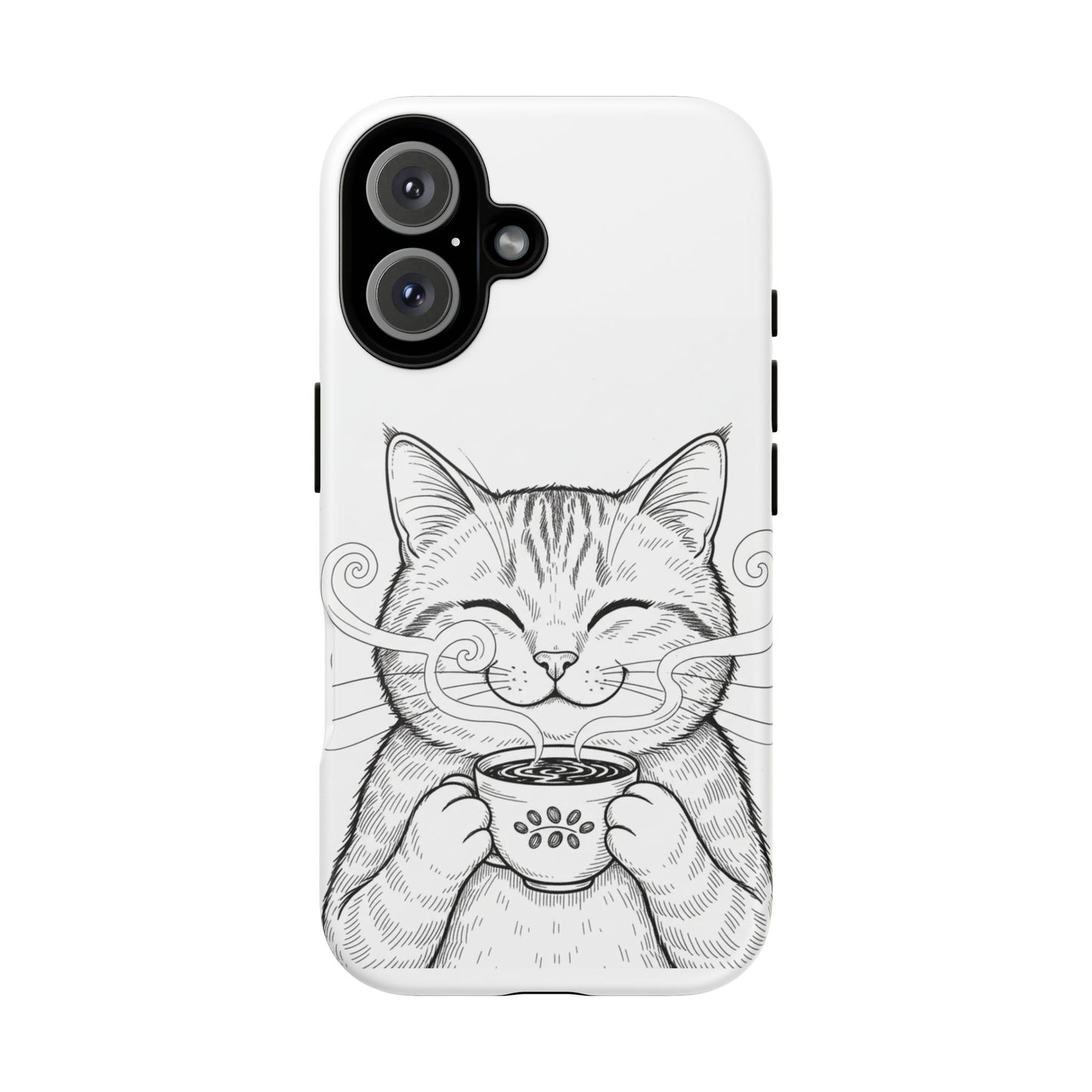 The Purrfectly Tough Coffee Cat Case — Cute Face, Zero Cracks.
