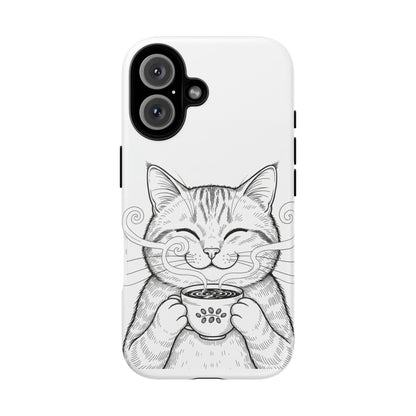 The Purrfectly Tough Coffee Cat Case — Cute Face, Zero Cracks.