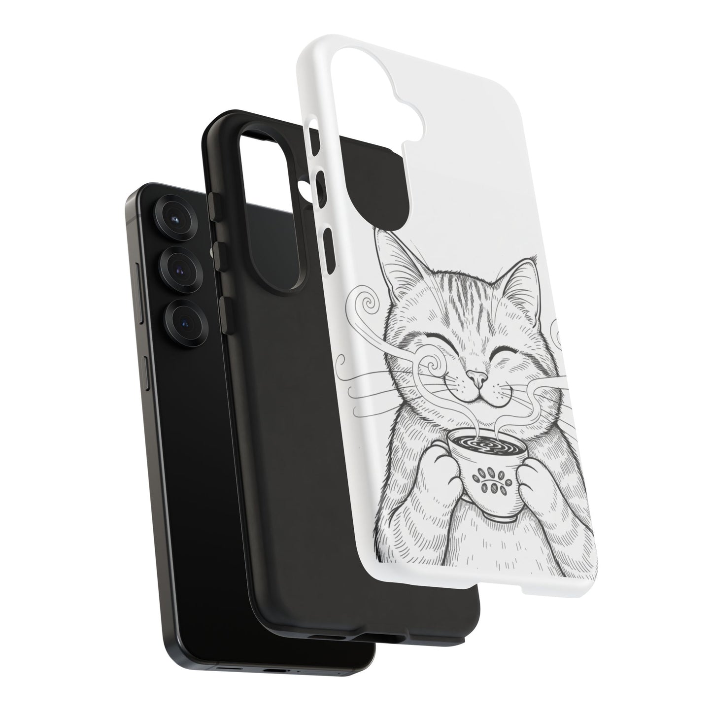 The Purrfectly Tough Coffee Cat Case — Cute Face, Zero Cracks.