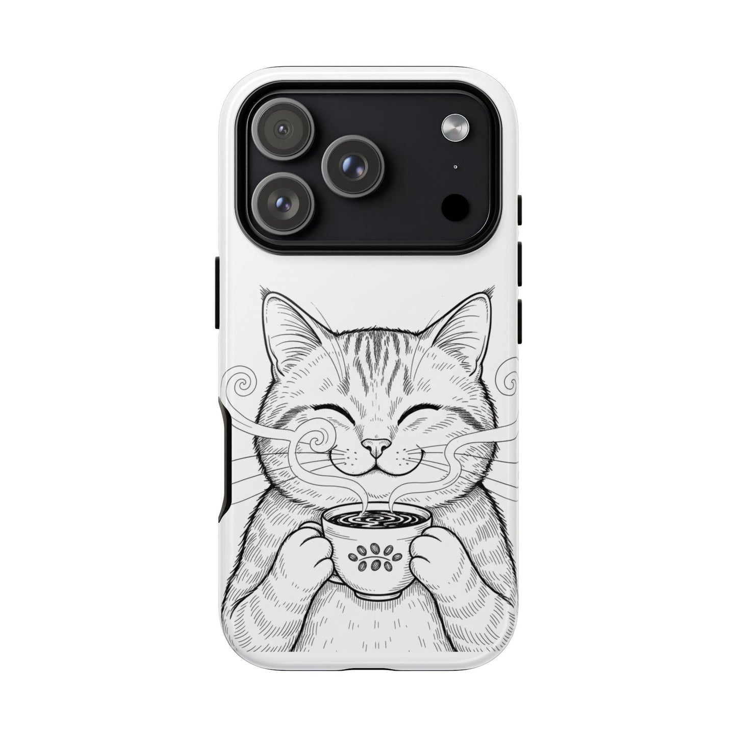 The Purrfectly Tough Coffee Cat Case — Cute Face, Zero Cracks.