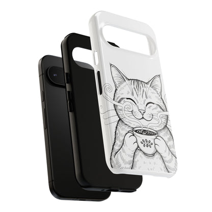 The Purrfectly Tough Coffee Cat Case — Cute Face, Zero Cracks.